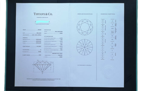 Tiffany & Co 0.96ct G/VVS2 Round Brilliant Diamond 18k Gold Engagement Ring - Bloomsbury Manor Ltd