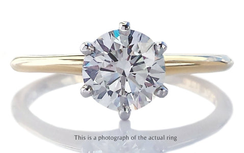 Tiffany & Co 0.96ct G/VVS2 Round Brilliant Diamond 18k Gold Engagement Ring - Bloomsbury Manor Ltd