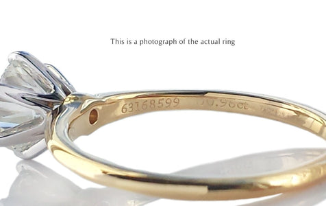 Tiffany & Co 0.96ct G/VVS2 Round Brilliant Diamond 18k Gold Engagement Ring - Bloomsbury Manor Ltd