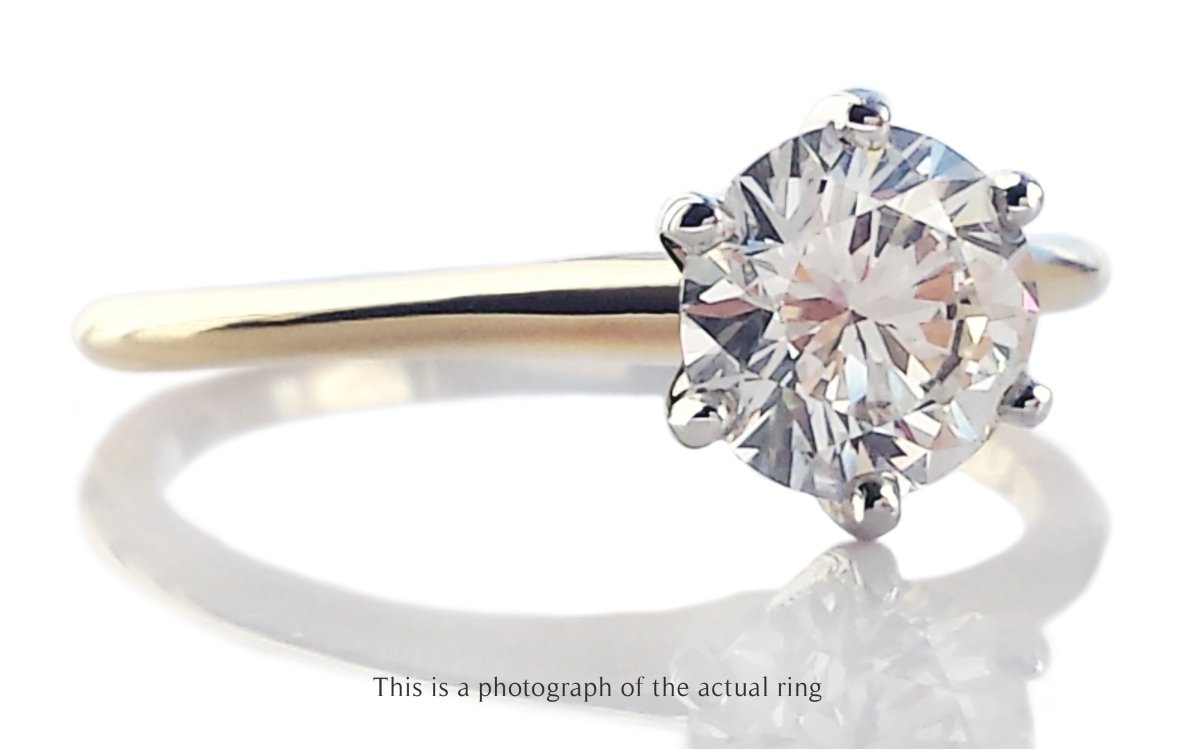 Tiffany & Co 0.96ct G/VVS2 Round Brilliant Diamond 18k Gold Engagement Ring - Bloomsbury Manor Ltd