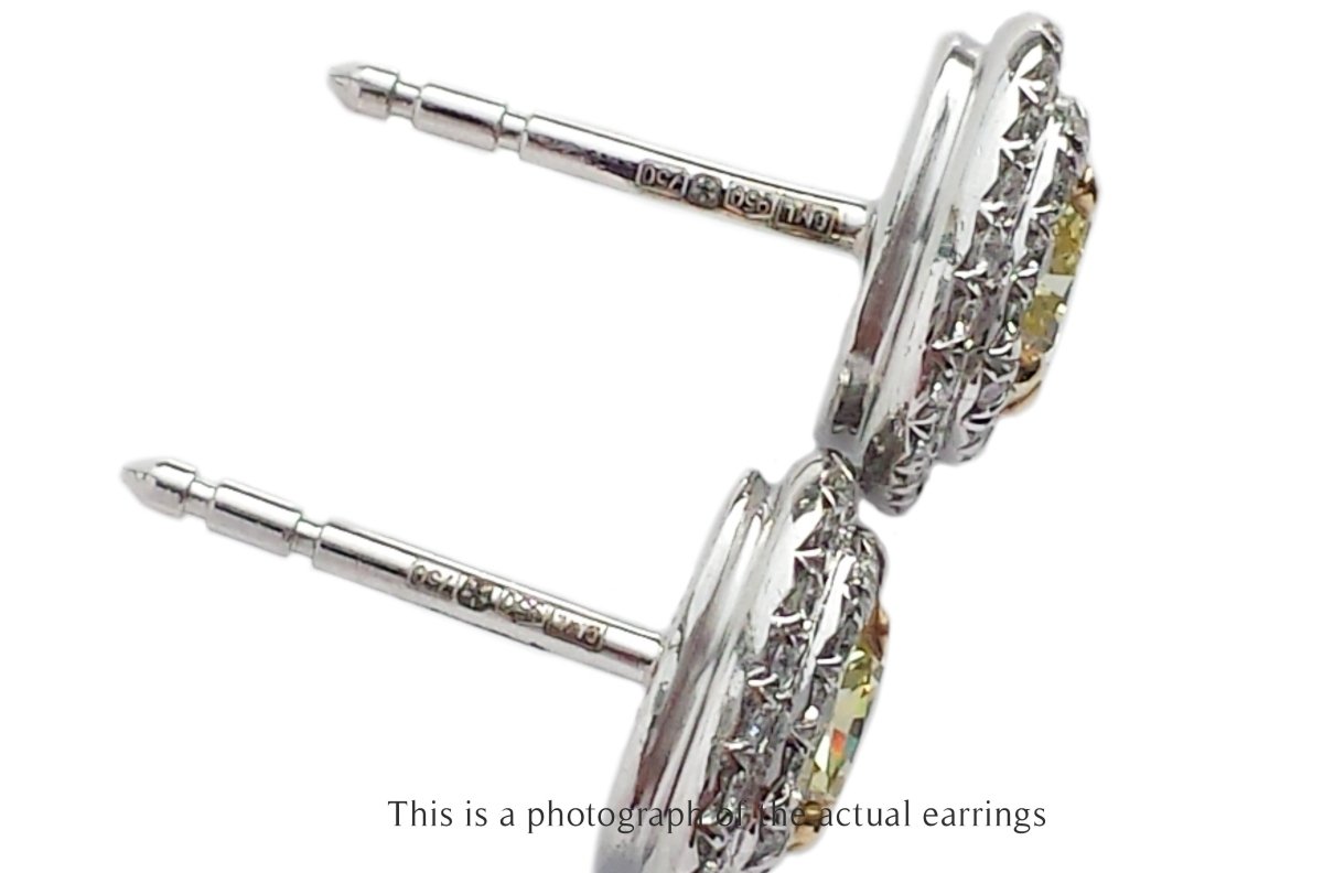 Tiffany & Co 1.00ct Fancy Yellow Diamond Soleste Earrings - Bloomsbury Manor Ltd