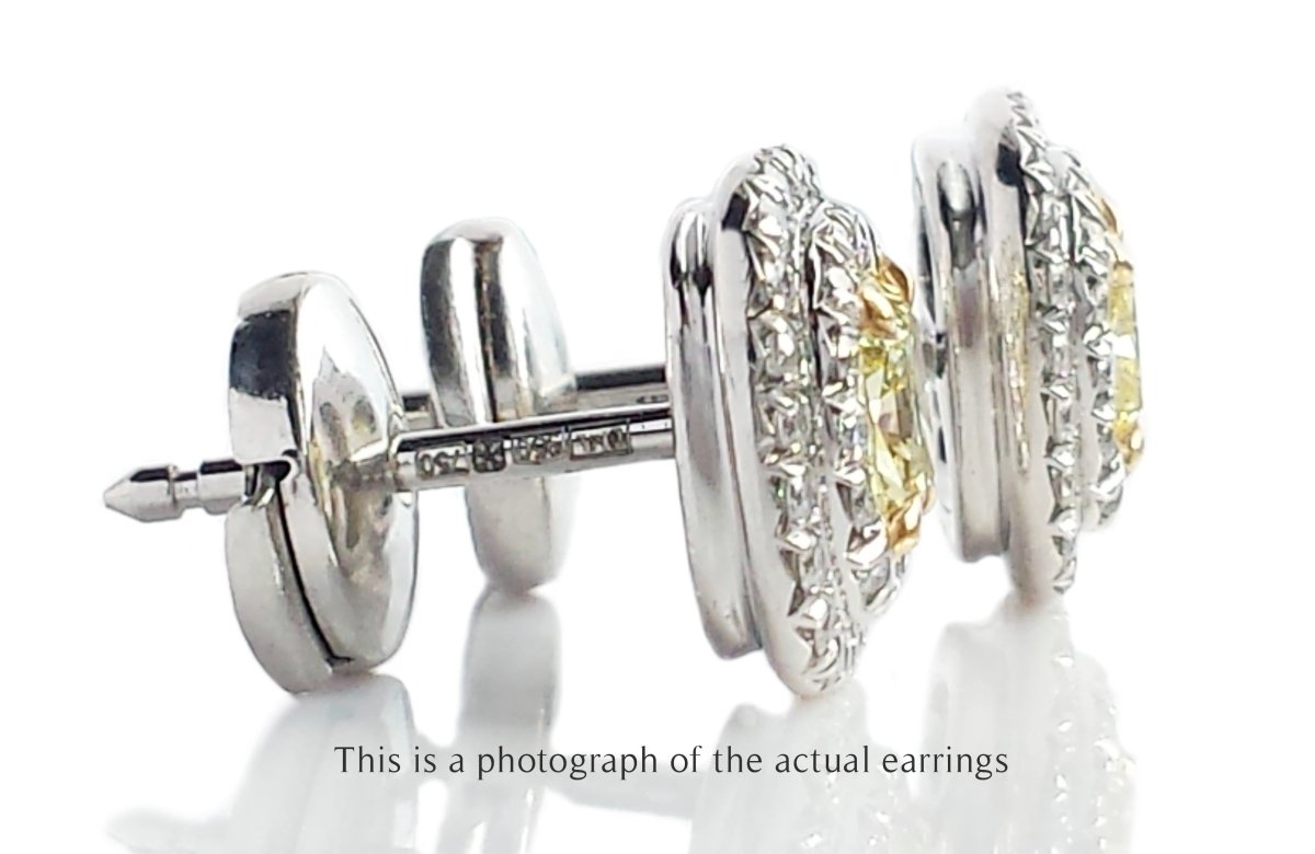 Tiffany & Co 1.00ct Fancy Yellow Diamond Soleste Earrings - Bloomsbury Manor Ltd