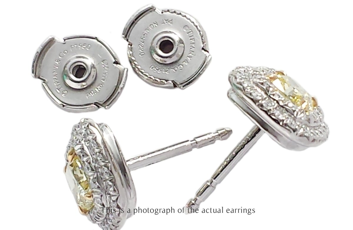 Tiffany & Co 1.00ct Fancy Yellow Diamond Soleste Earrings - Bloomsbury Manor Ltd