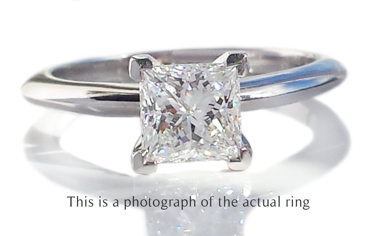 Tiffany & Co 1.01ct E/VVS2 Princess Cut Diamond Engagement Ring - Bloomsbury Manor Ltd