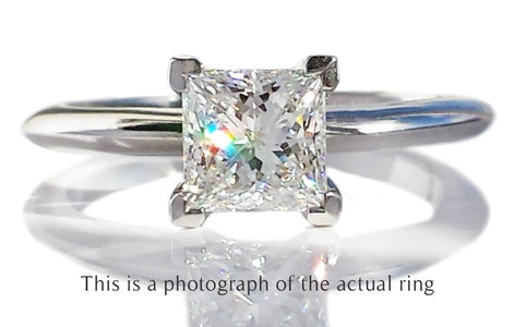 Tiffany & Co 1.01ct E/VVS2 Princess Cut Diamond Engagement Ring - Bloomsbury Manor Ltd