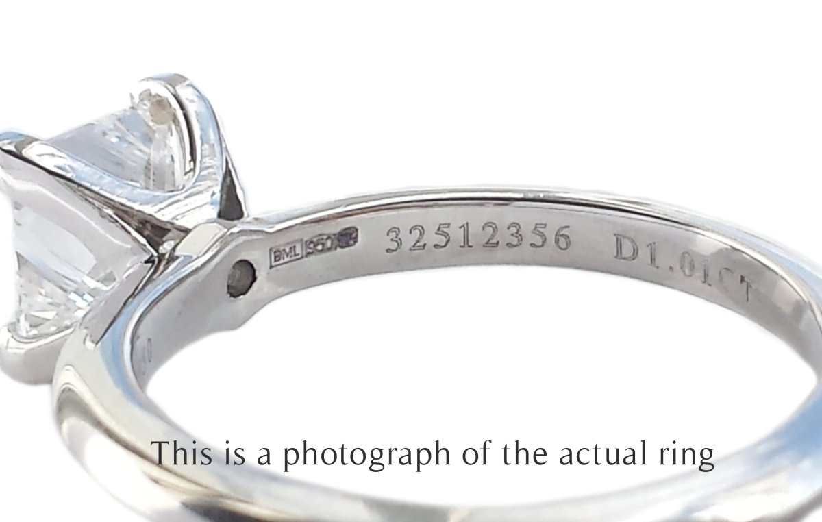Tiffany & Co 1.01ct E/VVS2 Princess Cut Diamond Engagement Ring - Bloomsbury Manor Ltd