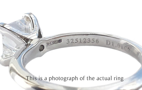 Tiffany & Co 1.01ct E/VVS2 Princess Cut Diamond Engagement Ring - Bloomsbury Manor Ltd