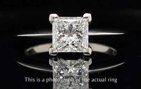 Tiffany & Co 1.01ct E/VVS2 Princess Cut Diamond Engagement Ring - Bloomsbury Manor Ltd