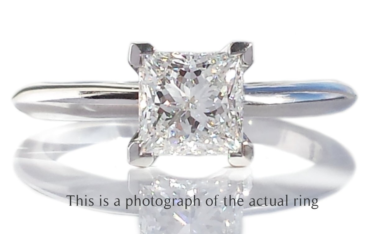Tiffany & Co 1.01ct E/VVS2 Princess Cut Diamond Engagement Ring - Bloomsbury Manor Ltd