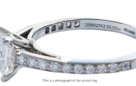 Tiffany & Co. 1.05ct G/VS1 'Grace' Princess Cut Diamond Engagement Ring - Bloomsbury Manor Ltd