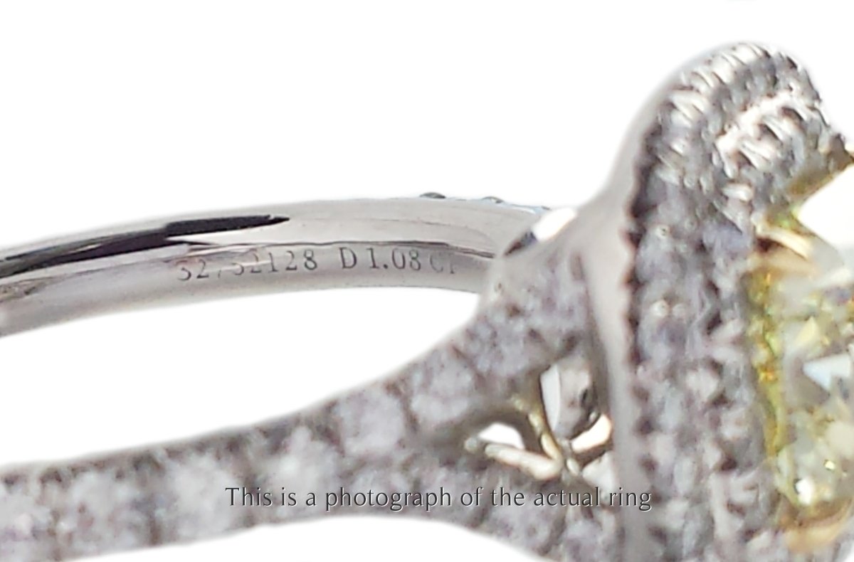 Tiffany & Co 1.08ct Fancy Yellow VS2 Diamond Soleste Engagement Ring - Bloomsbury Manor Ltd