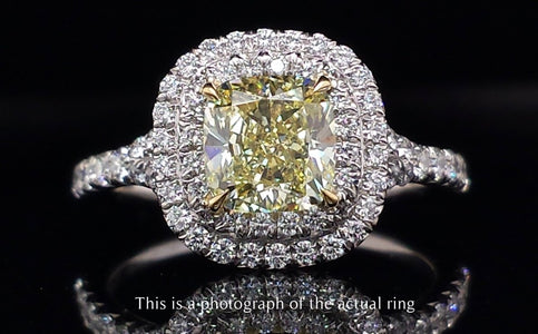 Tiffany & Co 1.08ct Fancy Yellow VS2 Diamond Soleste Engagement Ring - Bloomsbury Manor Ltd
