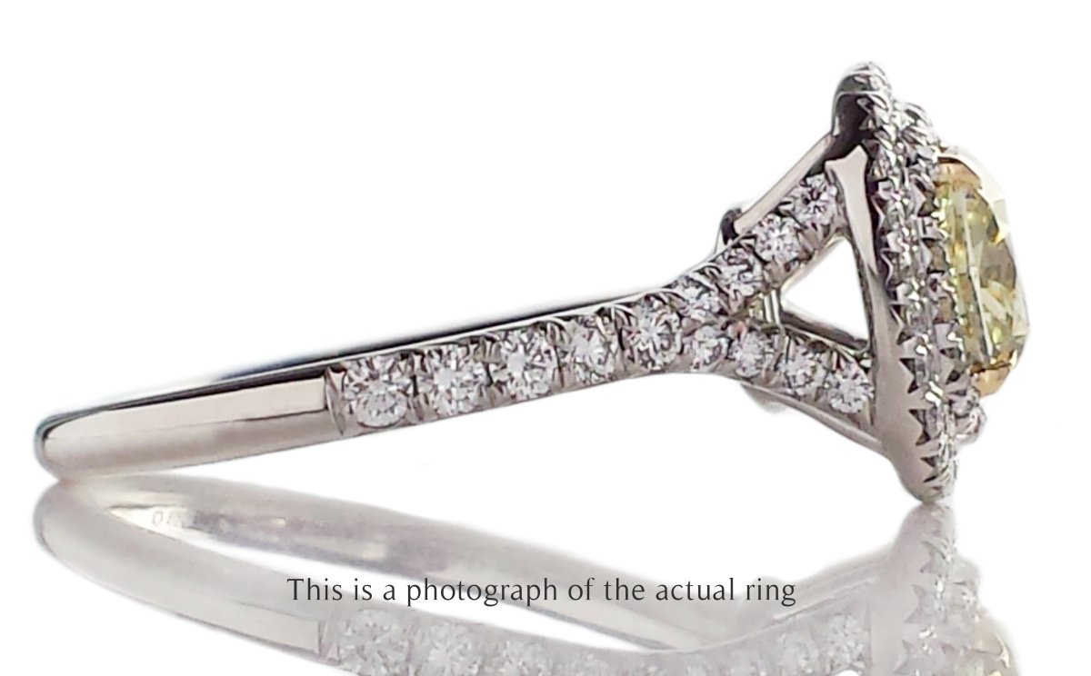 Tiffany & Co 1.08ct Fancy Yellow VS2 Diamond Soleste Engagement Ring - Bloomsbury Manor Ltd