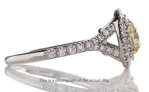 Tiffany & Co 1.08ct Fancy Yellow VS2 Diamond Soleste Engagement Ring - Bloomsbury Manor Ltd