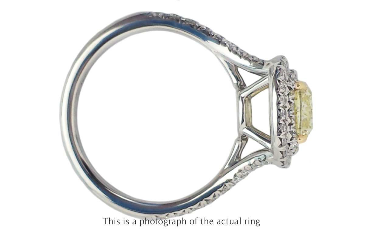 Tiffany & Co 1.08ct Fancy Yellow VS2 Diamond Soleste Engagement Ring - Bloomsbury Manor Ltd