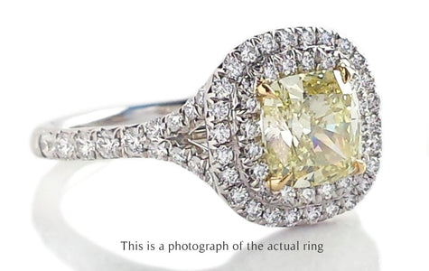Tiffany & Co 1.08ct Fancy Yellow VS2 Diamond Soleste Engagement Ring - Bloomsbury Manor Ltd