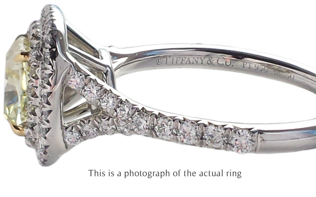Tiffany & Co 1.08ct Fancy Yellow VS2 Diamond Soleste Engagement Ring - Bloomsbury Manor Ltd