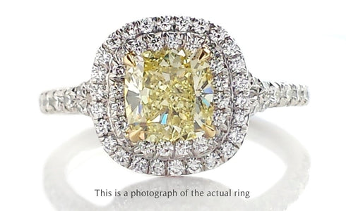 Tiffany & Co 1.08ct Fancy Yellow VS2 Diamond Soleste Engagement Ring - Bloomsbury Manor Ltd