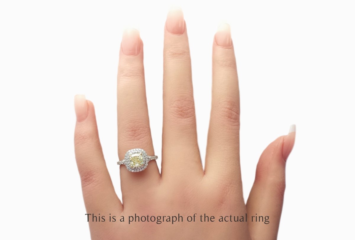 Tiffany & Co 1.08ct Fancy Yellow VS2 Diamond Soleste Engagement Ring - Bloomsbury Manor Ltd