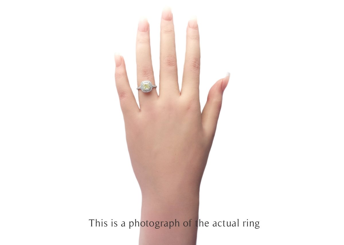 Tiffany & Co 1.08ct Fancy Yellow VS2 Diamond Soleste Engagement Ring - Bloomsbury Manor Ltd