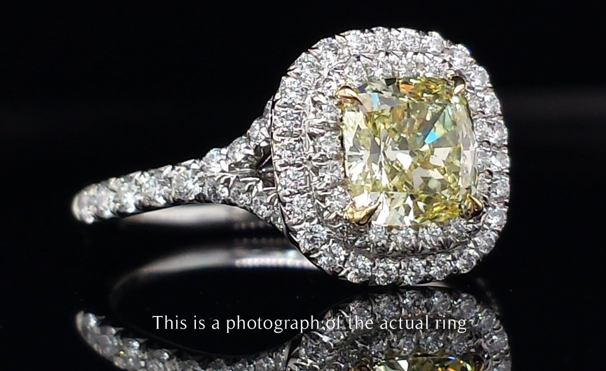 Tiffany & Co 1.08ct Fancy Yellow VS2 Diamond Soleste Engagement Ring - Bloomsbury Manor Ltd