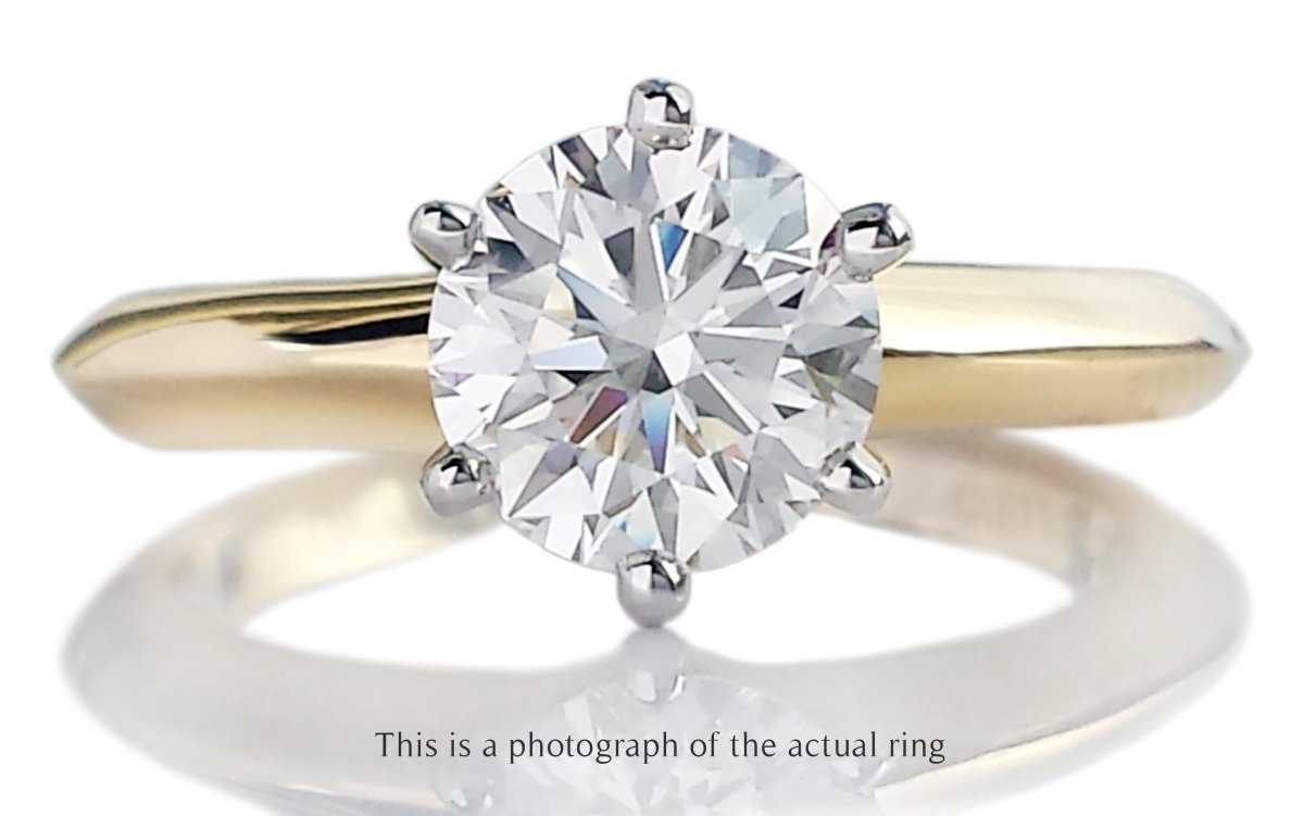Tiffany & Co 1.11ct G/IF Round Brilliant Cut Diamond 18k Gold Engagement Ring - Bloomsbury Manor Ltd