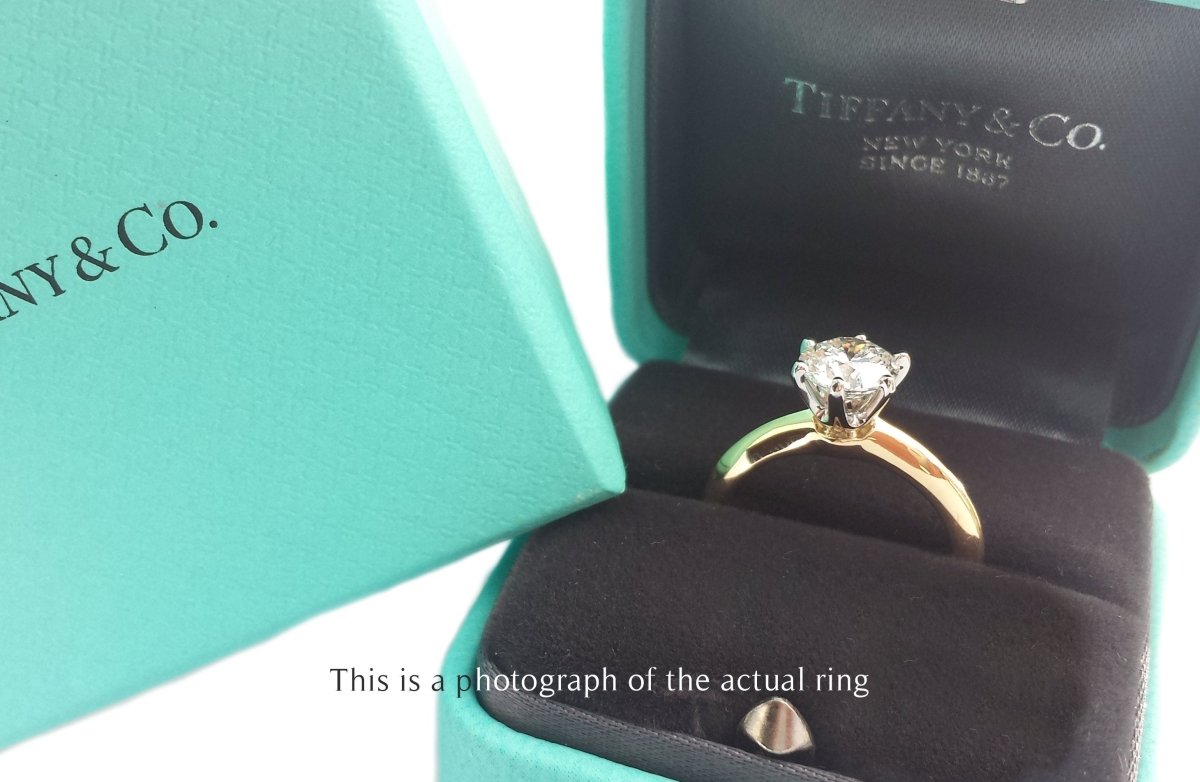 Tiffany & Co 1.11ct G/IF Round Brilliant Cut Diamond 18k Gold Engagement Ring - Bloomsbury Manor Ltd