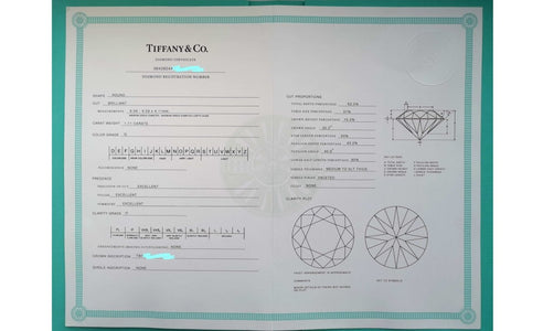 Tiffany & Co 1.11ct G/IF Round Brilliant Cut Diamond 18k Gold Engagement Ring - Bloomsbury Manor Ltd