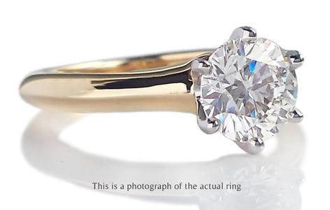 Tiffany & Co 1.11ct G/IF Round Brilliant Cut Diamond 18k Gold Engagement Ring - Bloomsbury Manor Ltd