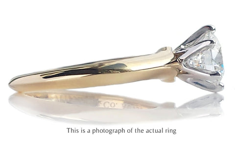 Tiffany & Co 1.11ct G/IF Round Brilliant Cut Diamond 18k Gold Engagement Ring - Bloomsbury Manor Ltd
