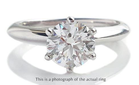 Tiffany & Co 1.17ct XXX H/VS2 Round Brilliant Diamond Engagement Ring - Bloomsbury Manor Ltd