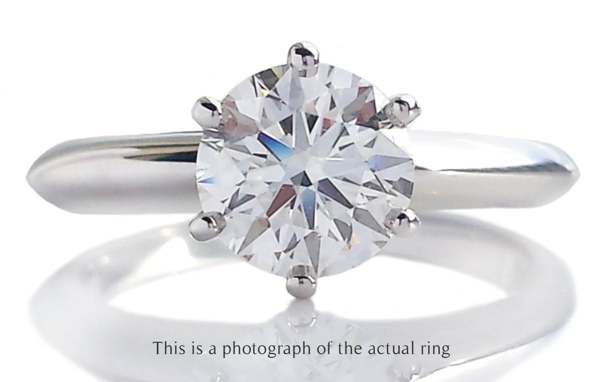 Tiffany & Co 1.17ct XXX H/VS2 Round Brilliant Diamond Engagement Ring - Bloomsbury Manor Ltd