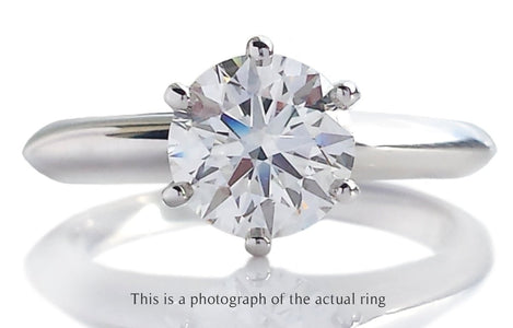 Tiffany & Co 1.17ct XXX H/VS2 Round Brilliant Diamond Engagement Ring - Bloomsbury Manor Ltd