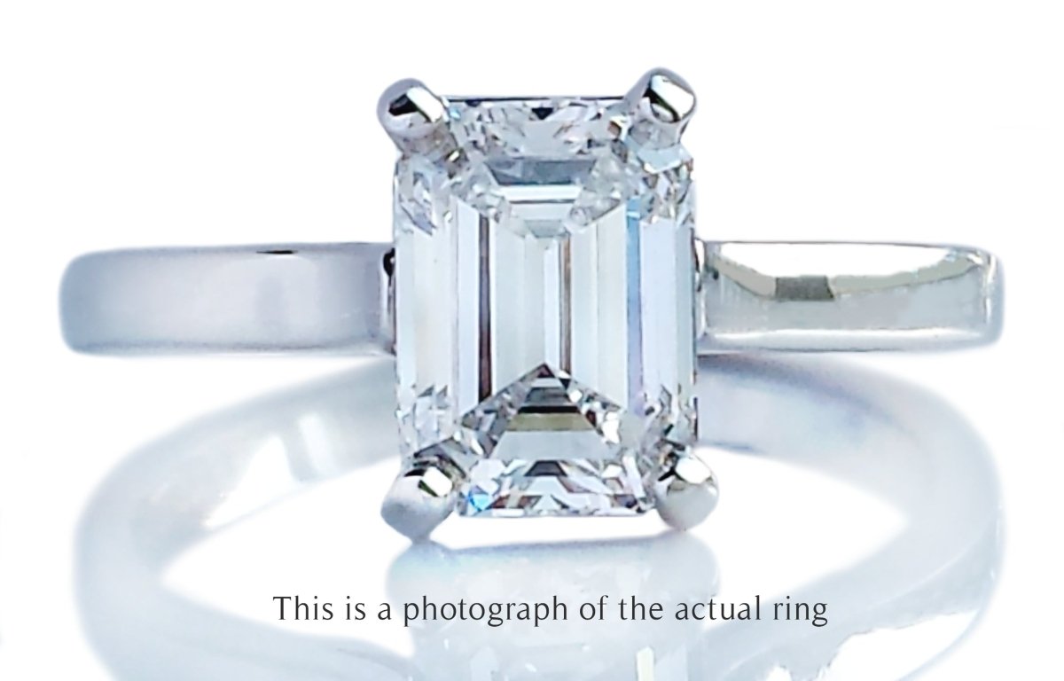 Tiffany & Co 1.19ct D/VS1 Emerald Cut Diamond Engagement Ring - Bloomsbury Manor Ltd
