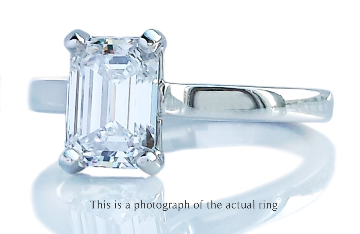 Tiffany & Co 1.19ct D/VS1 Emerald Cut Diamond Engagement Ring - Bloomsbury Manor Ltd