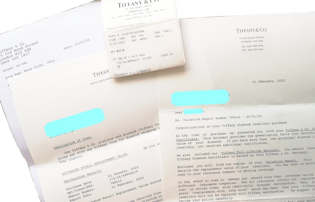 Tiffany & Co 1.19ct F/VVS2 True Diamond Engagement Ring - Bloomsbury Manor Ltd