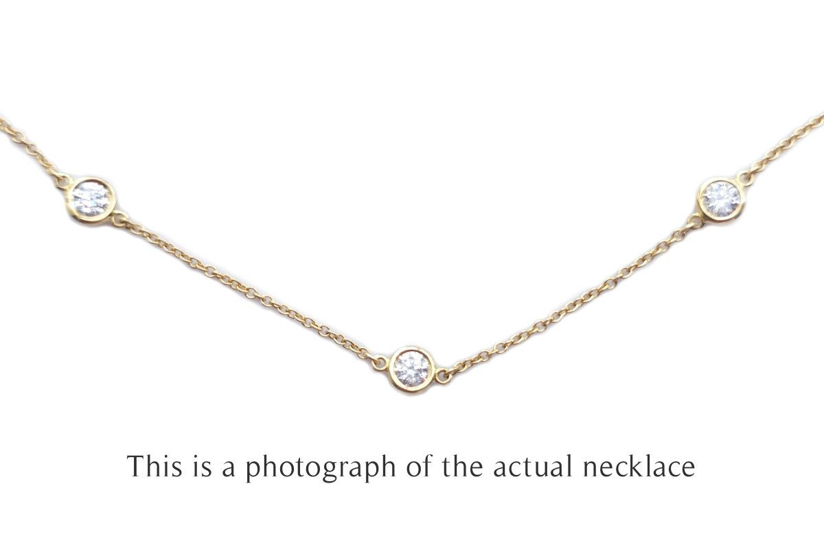 Tiffany & Co 11P Diamonds By The Yard Elsa Peretti 18k Gold Necklace - Bloomsbury Manor Ltd