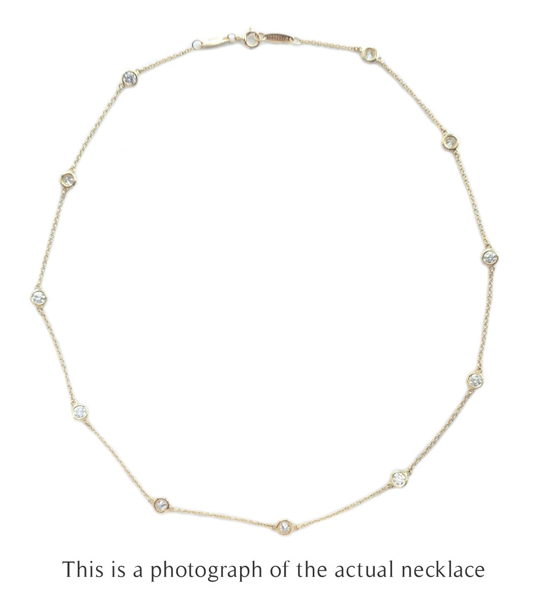 Tiffany & Co 11P Diamonds By The Yard Elsa Peretti 18k Gold Necklace - Bloomsbury Manor Ltd