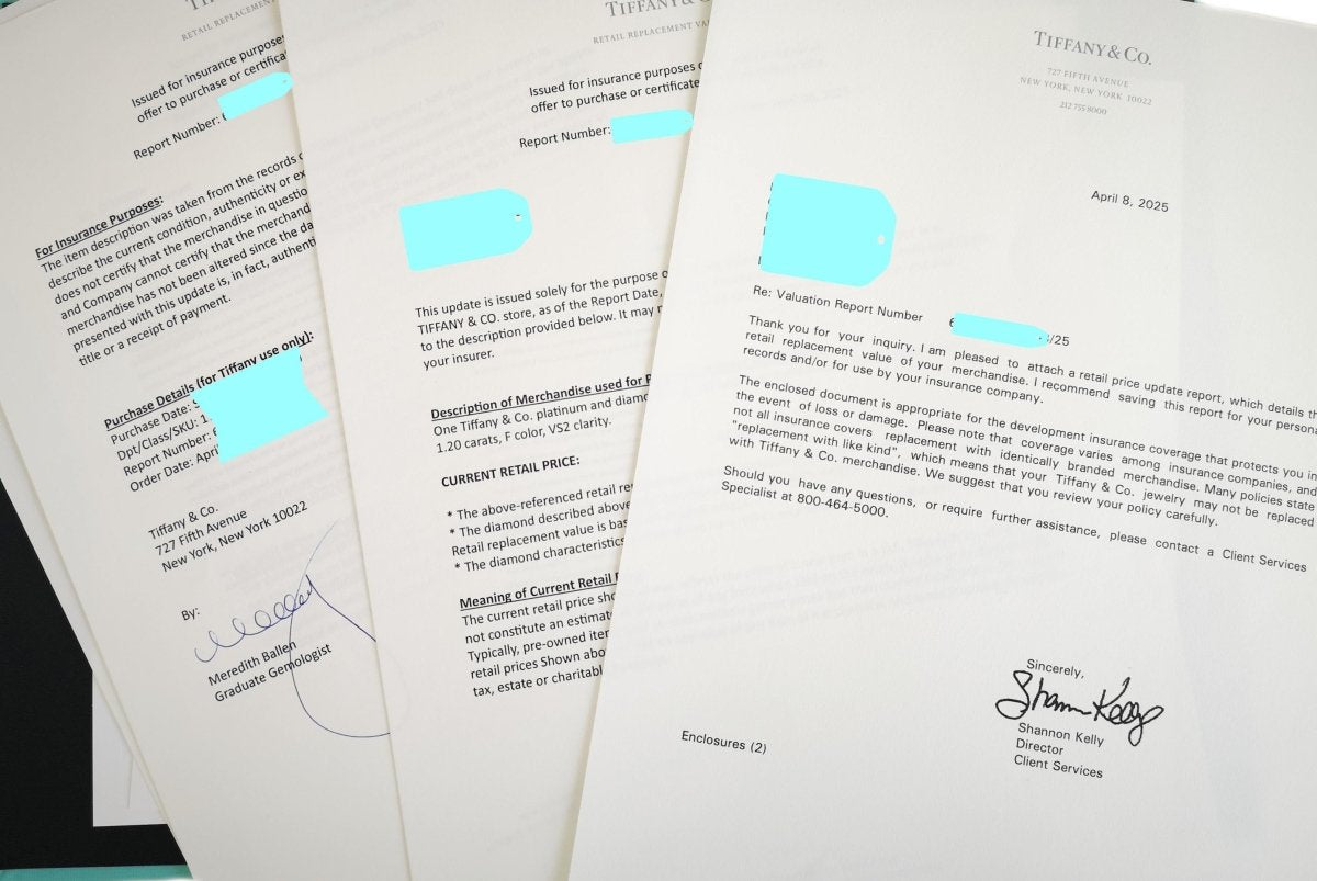 Tiffany & Co 1.20ct F/VS2 Round Brilliant Diamond Engagement Ring - Bloomsbury Manor Ltd