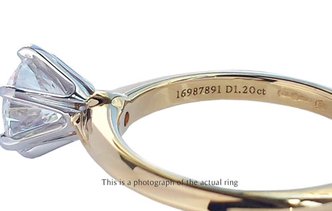 Tiffany & Co 1.20ct F/VS2 Round Brilliant Diamond Engagement Ring - Bloomsbury Manor Ltd
