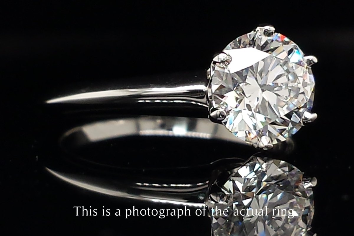 Tiffany & Co. 1.21ct F/VS2 Round Brilliant Cut Diamond Engagement Ring - Bloomsbury Manor Ltd