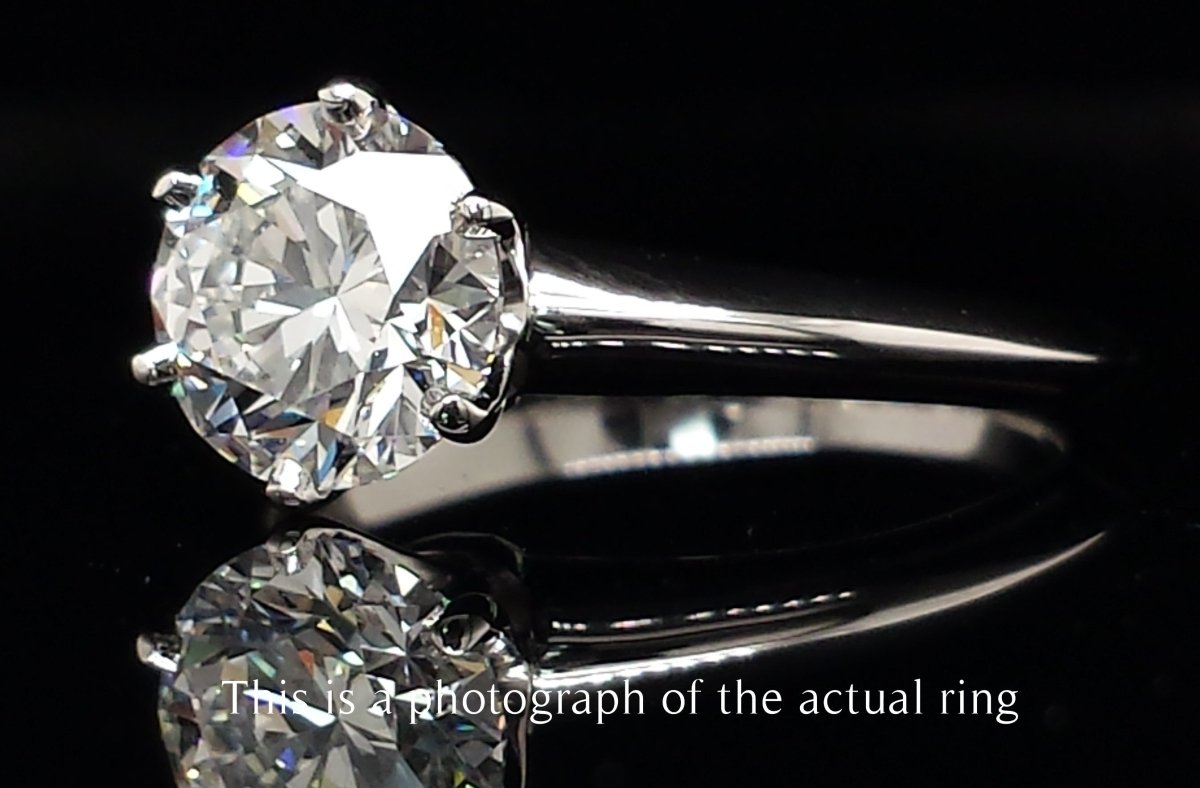 Tiffany & Co. 1.21ct F/VS2 Round Brilliant Cut Diamond Engagement Ring - Bloomsbury Manor Ltd