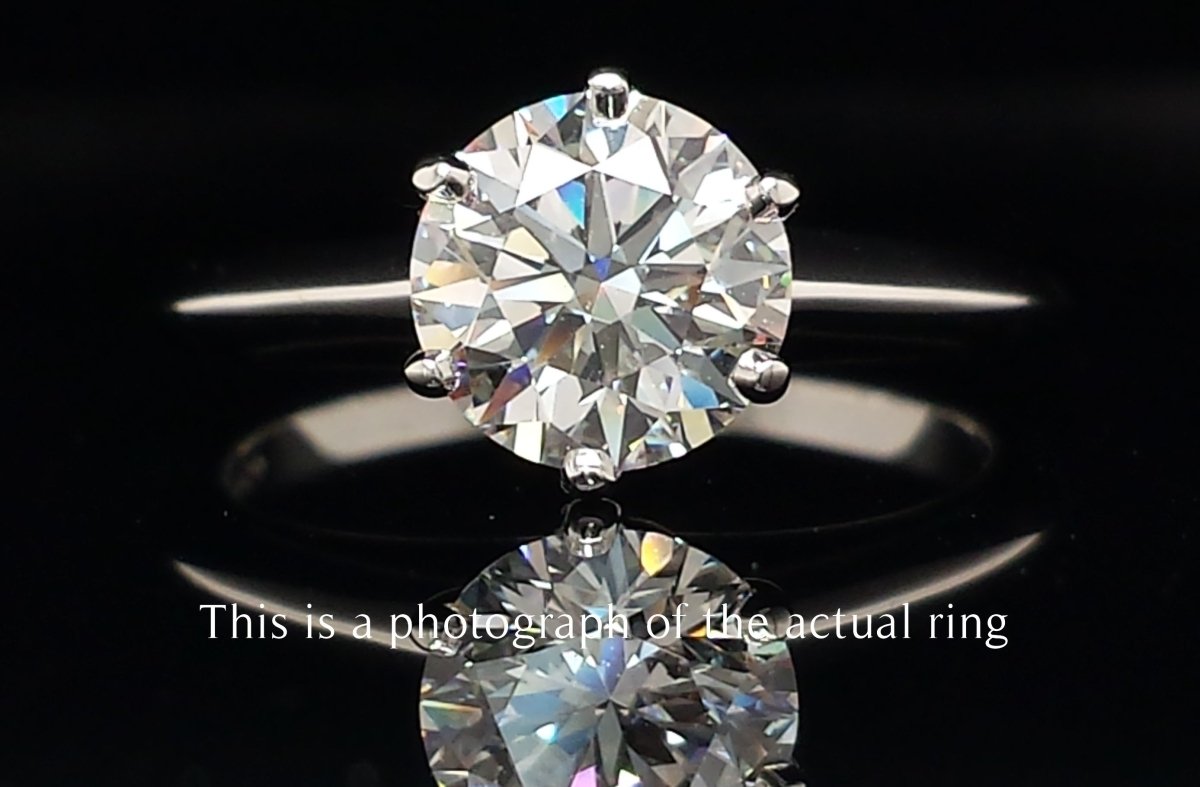 Tiffany & Co. 1.21ct F/VS2 Round Brilliant Cut Diamond Engagement Ring - Bloomsbury Manor Ltd