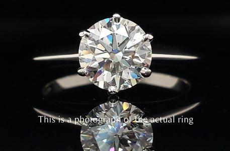 Tiffany & Co. 1.21ct F/VS2 Round Brilliant Cut Diamond Engagement Ring - Bloomsbury Manor Ltd