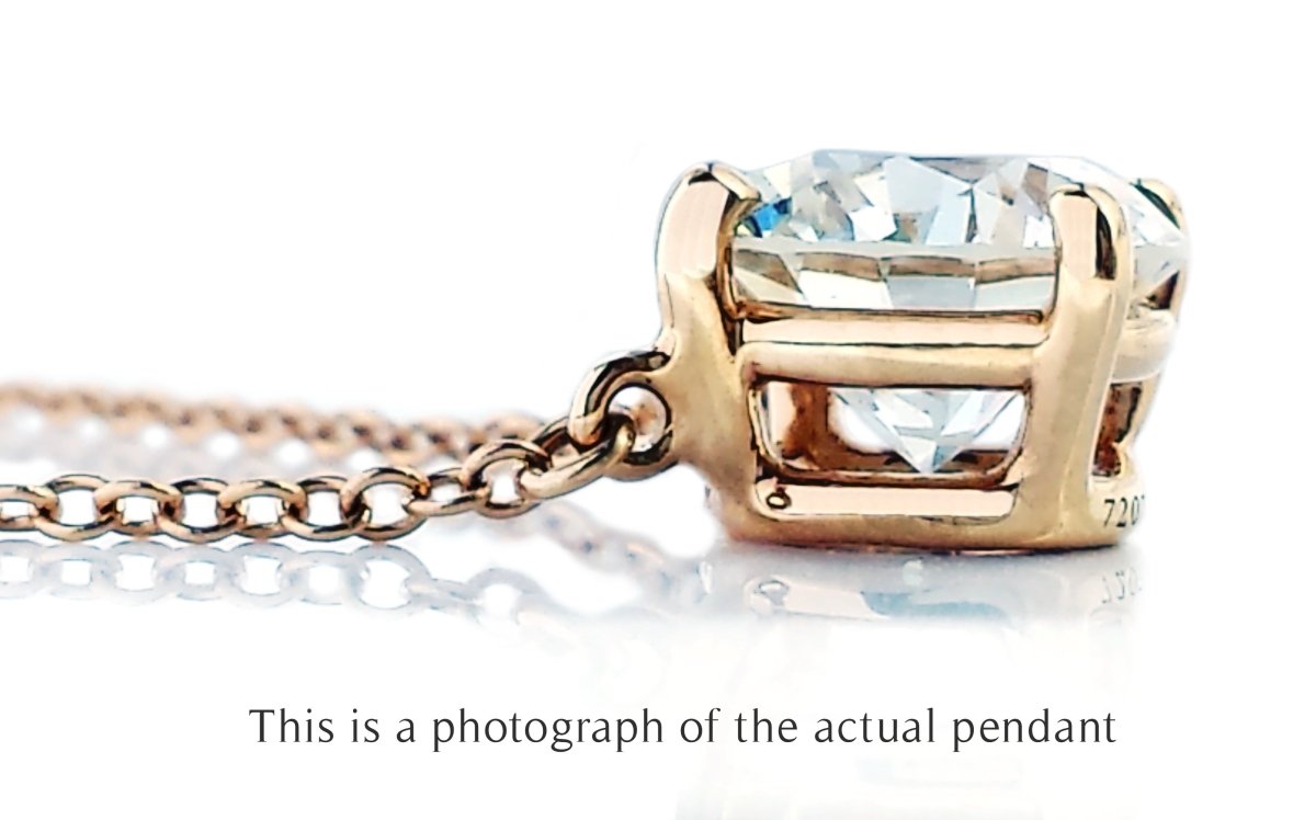Tiffany & Co 1.27ct I/VVS1 Round Brilliant Cut Diamond Solitaire Pendant 18k Rose Gold - Bloomsbury Manor Ltd