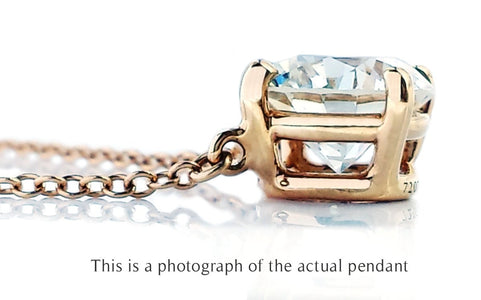 Tiffany & Co 1.27ct I/VVS1 Round Brilliant Cut Diamond Solitaire Pendant 18k Rose Gold - Bloomsbury Manor Ltd