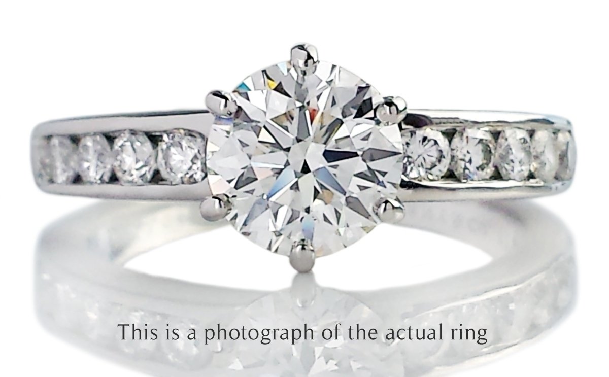 Tiffany & Co. 1.39tcw H/VVS2 Diamond Engagement Ring with Channel - set Band - Bloomsbury Manor Ltd