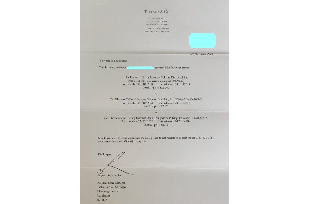 Tiffany & Co 1.51ct H/VS2 Round Brilliant Diamond Harmony Engagement Ring - Bloomsbury Manor Ltd