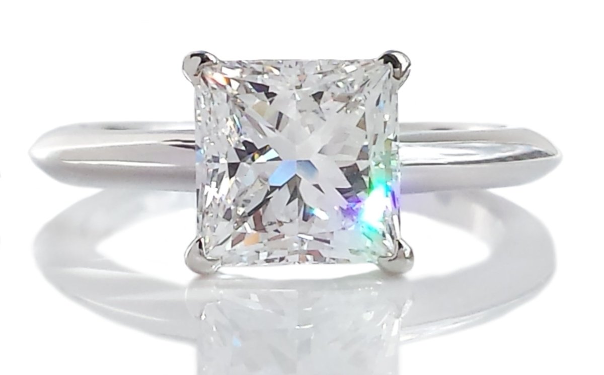Solitaire Ring Tiffany Princess Cut Solitaire Tiffany F/VVS2