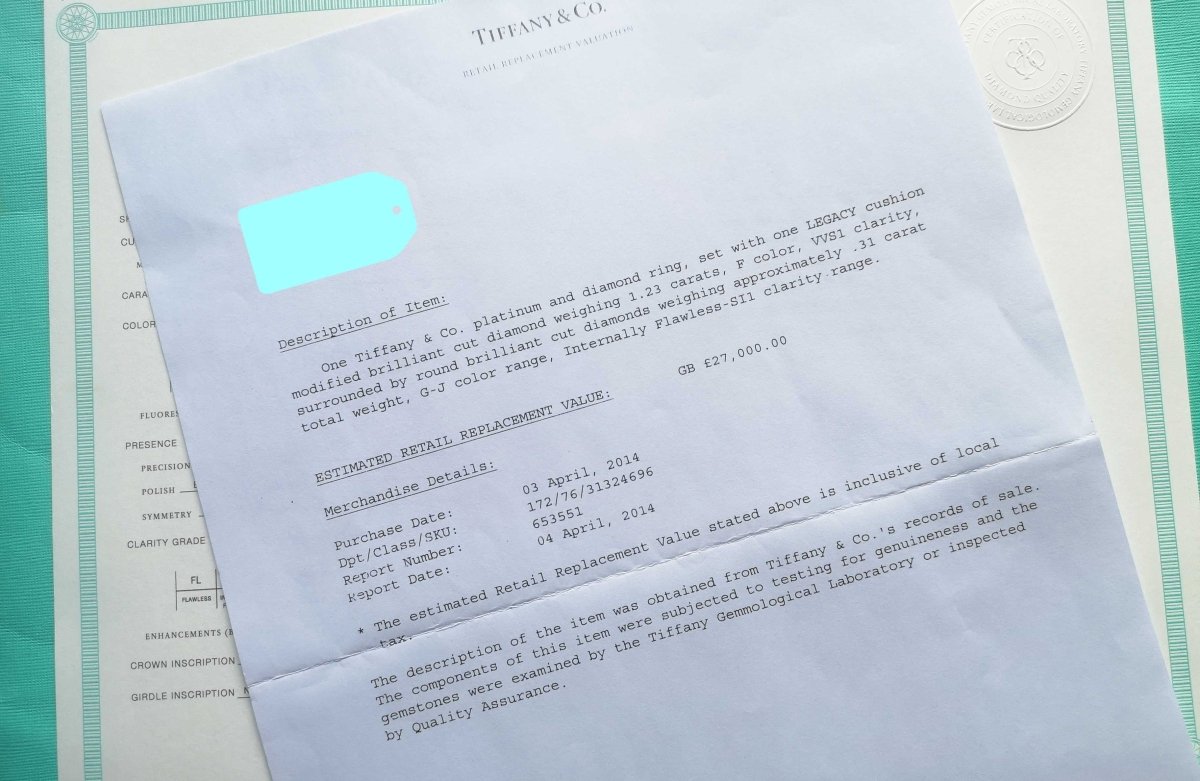 Tiffany & Co 1.54tcw F/VVS1 Legacy Diamond Engagement Ring - Bloomsbury Manor Ltd